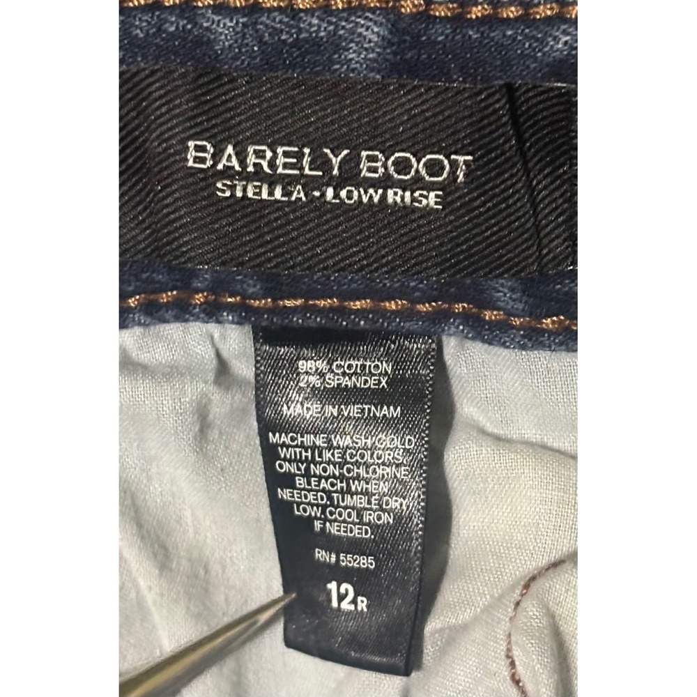 EXPRESS Jeans Barely Boot Stella Low Rise Dark Wash Denim Women's Size 12R - Picture 6 of 8
